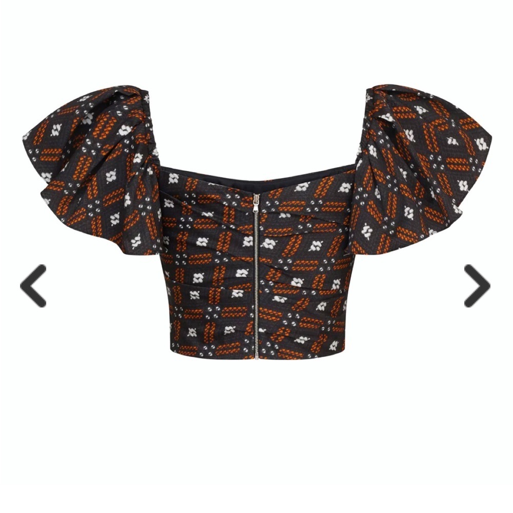 Women's Jules top size 8‎ Autumn Adeigbo Brown and orange NWT! - Picture 7 of 9